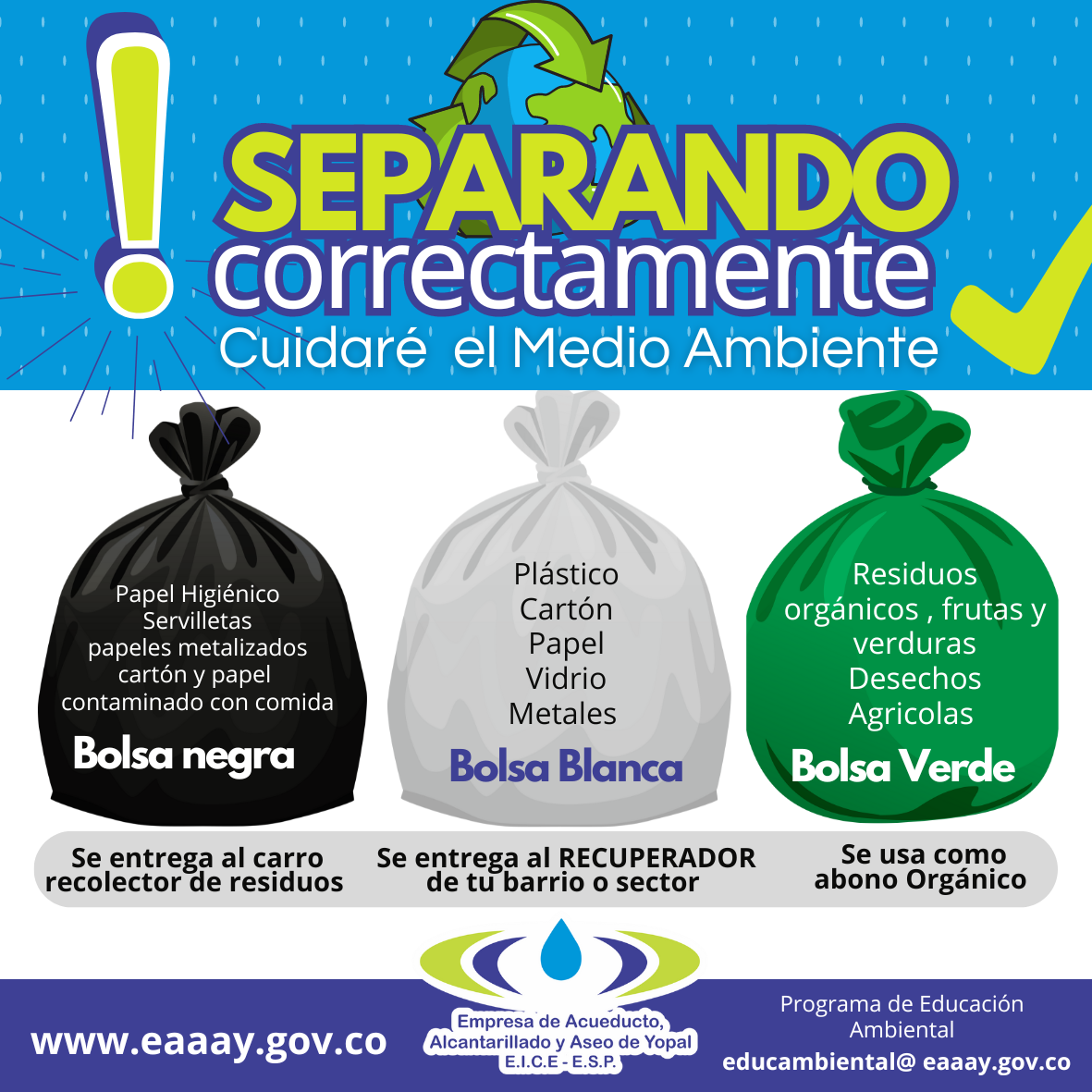  ¡La separación de residuos en la fuente es esencial! 