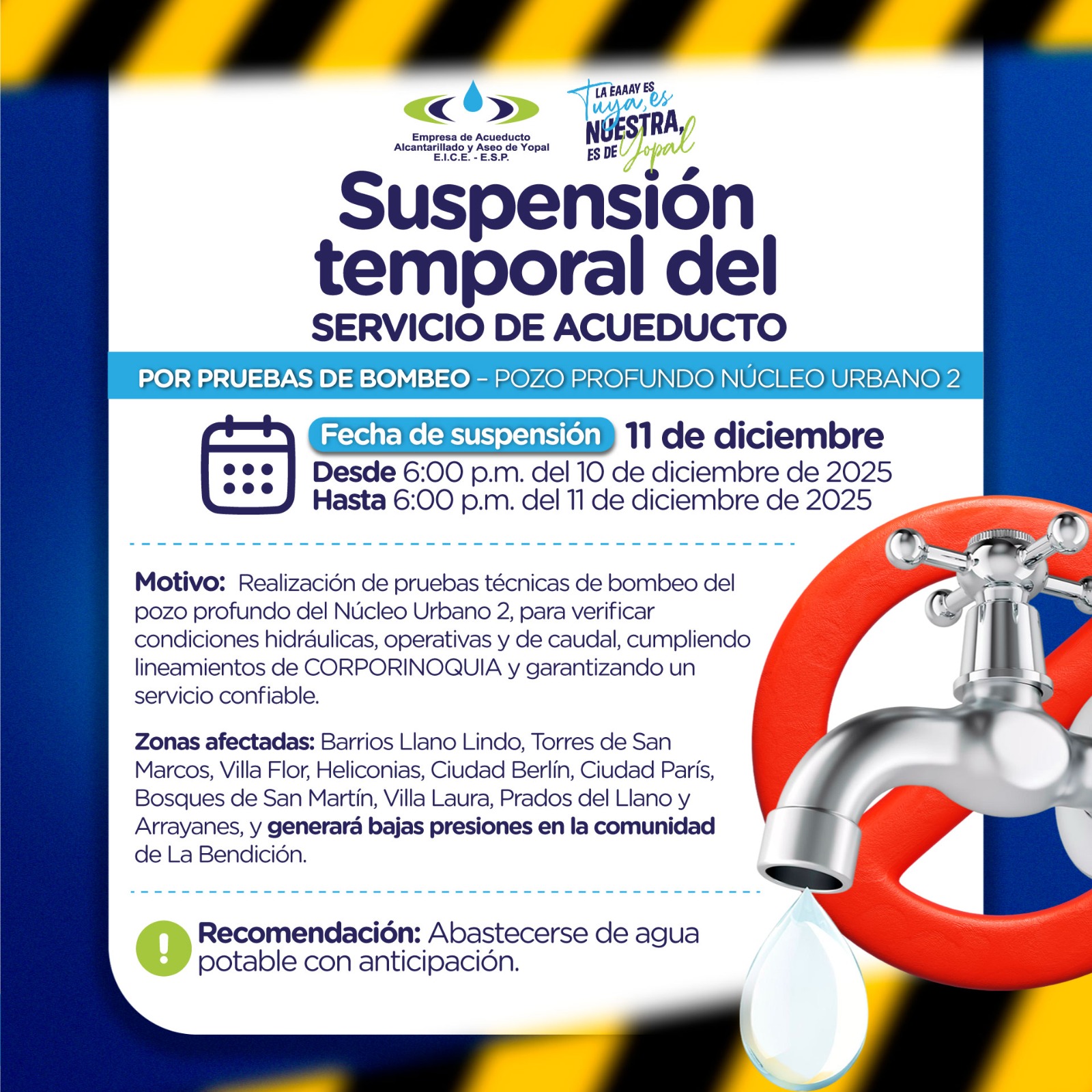 🚨💧Suspensión Temporal 🚨💧